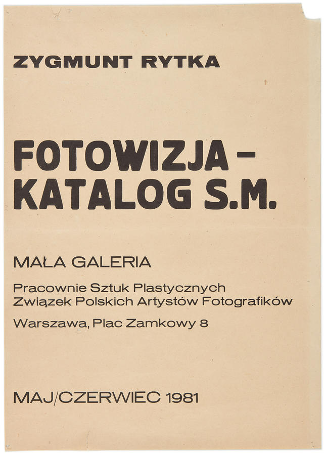Plakat do wystawy Zygmunta Rytki &bdquo;Fotowizja - Katalog S.M.&rdquo;