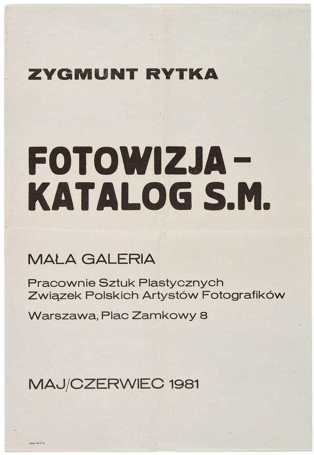 Plakat do wystawy Zygmunta Rytki &bdquo;Fotowizja - Katalog S.M.&rdquo;