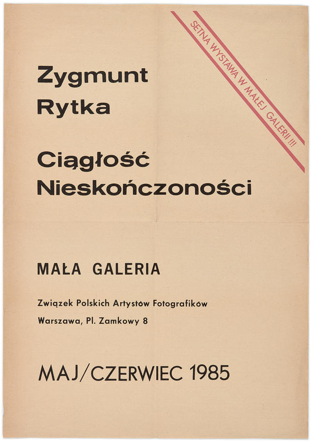 Plakat do wystawy Zygmunta Rytki &bdquo;Ciągłość nieskończoności&rdquo;