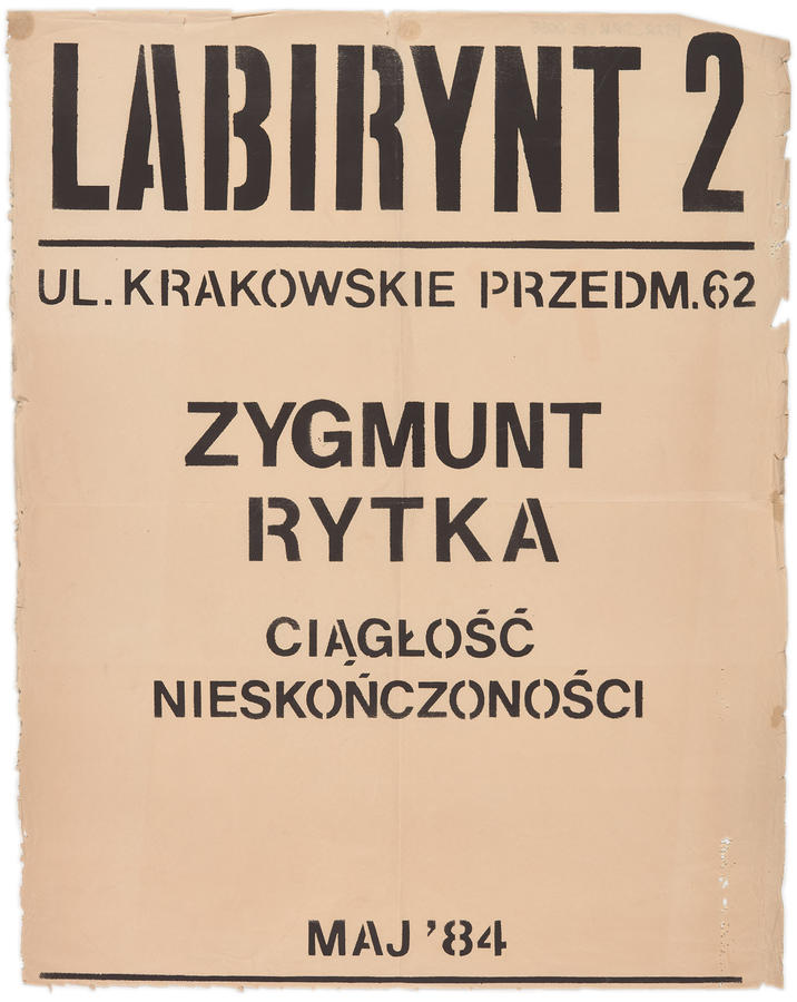 Plakat do wystawy Zygmunta Rytki &bdquo;Ciągłość nieskończoności&rdquo;