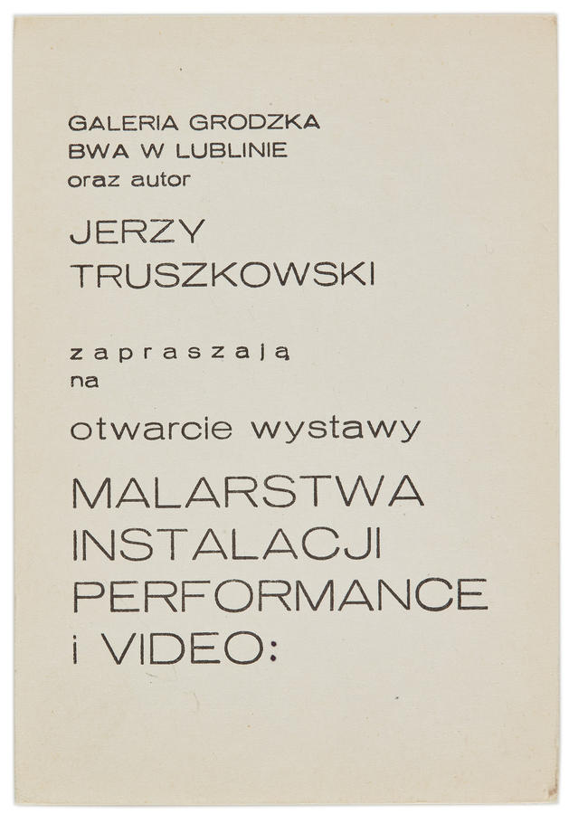 Zaproszenie na otwarcie  wystawy Jerzego Truszkowskiego