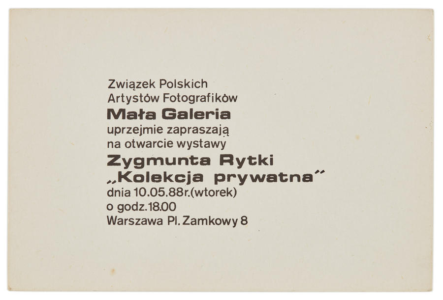 Zaproszenie na wystawę Zygmunta Rytki pt. &bdquo;Kolekcja prywatna&rdquo;