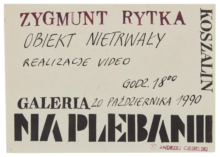 Zaproszenie na realizacje video Zygmunta Rytki pt. &bdquo;Obiekt nietrwały&rdquo;
