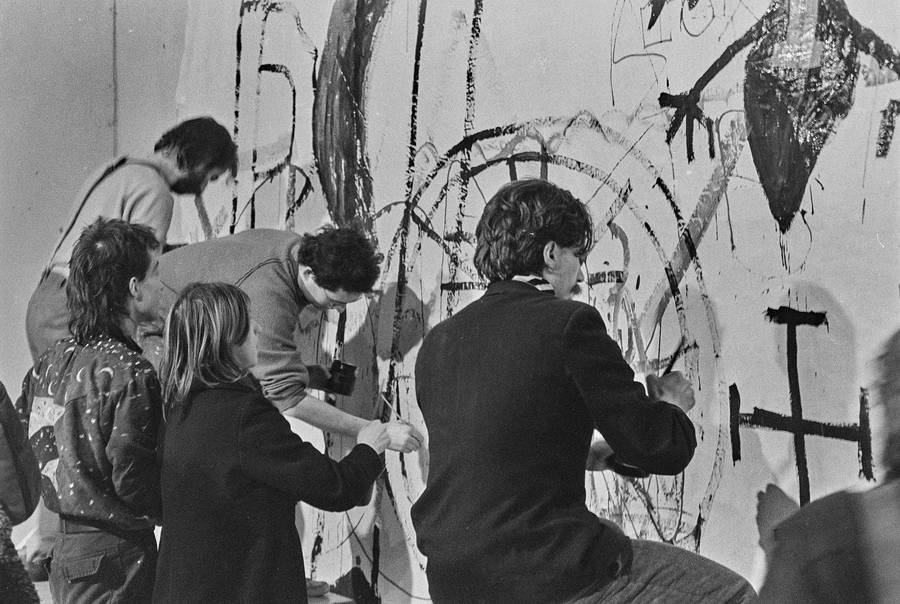 &bdquo;Wsp&oacute;lne malowanie&rdquo;, happening w Galerii Stodoła, Warszawa, 1986