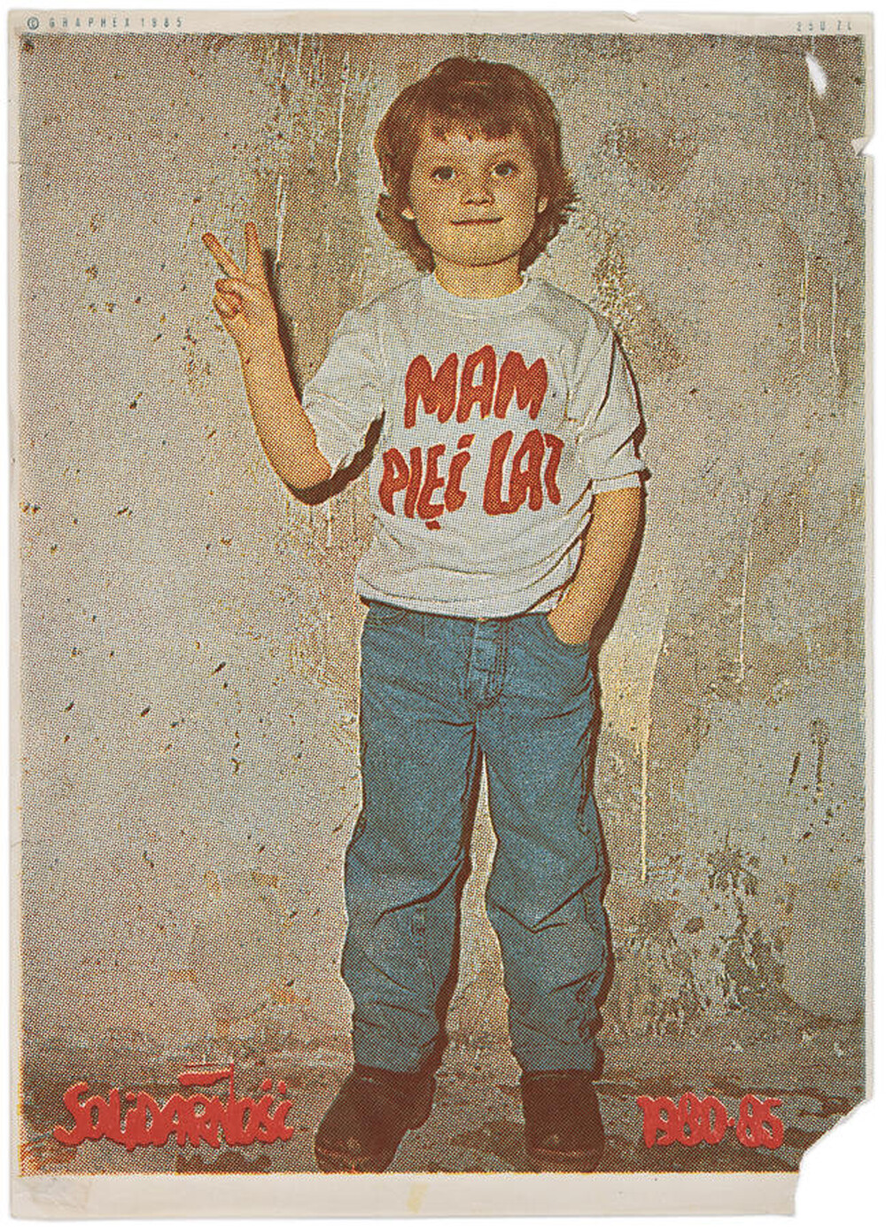 Plakat wydany z okazji 5 rocznicy Solidarności.