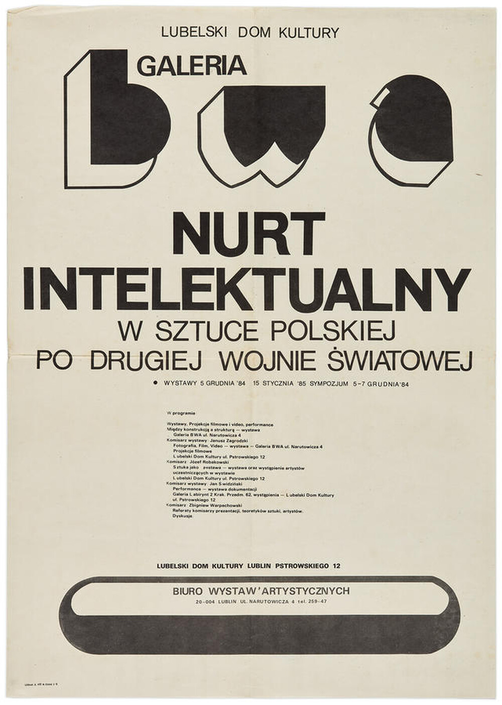Plakat do wydarzenia &bdquo;Nurt intelektualny w sztuce polskiej po drugiej wojnie światowej&rdquo;