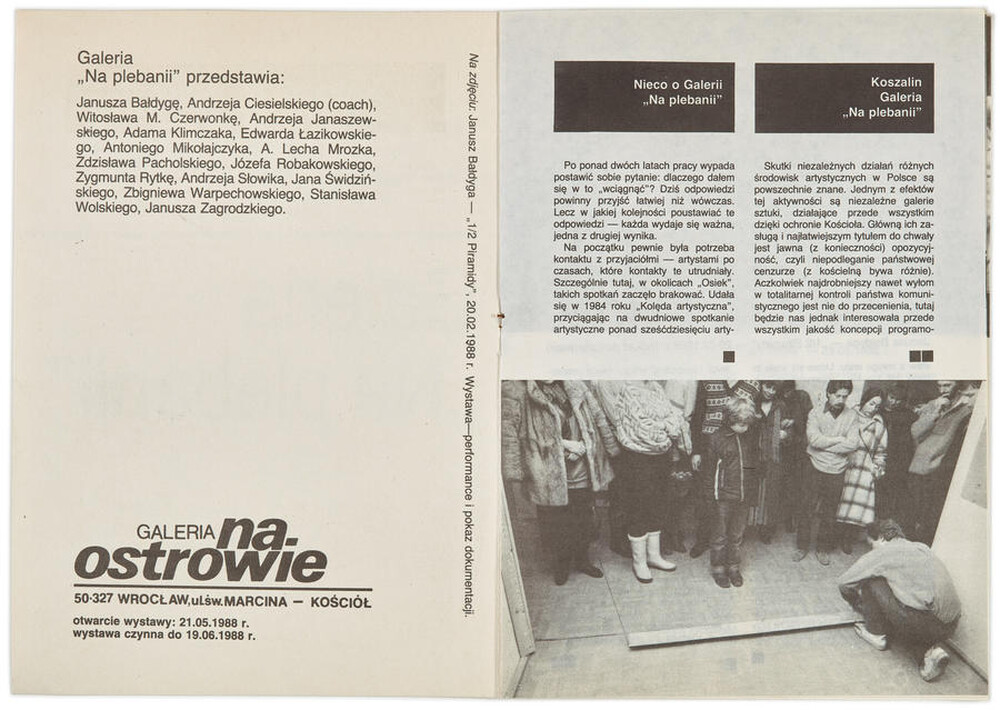 Na Plebanii Gallery information brochure