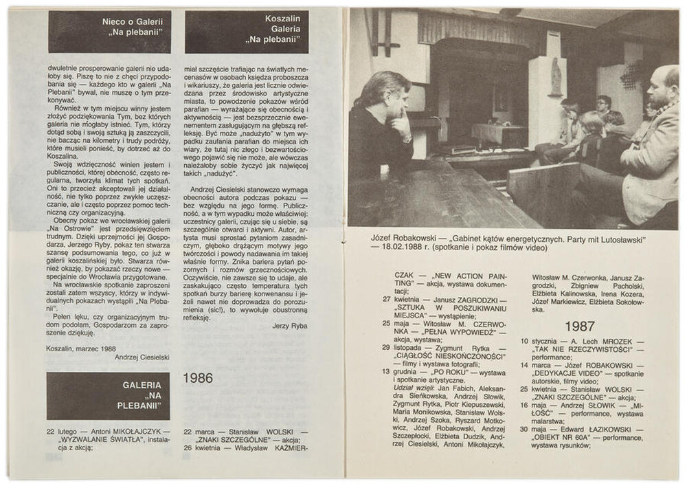 Na Plebanii Gallery information brochure