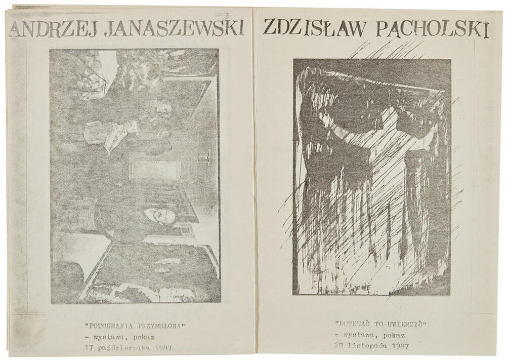 Information about Andrzej Janaszewski's "Muddled Exhibition" and Zdzisław Pacholski's "To Touch Is to Believe" 
