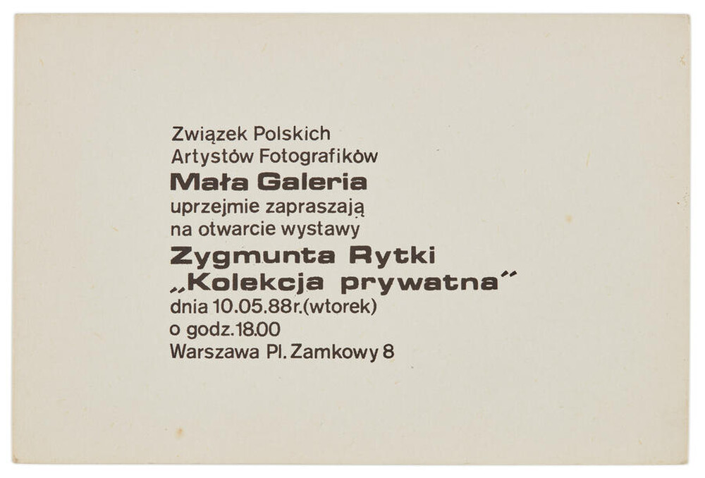 Zaproszenie na wystawę Zygmunta Rytki pt. &bdquo;Kolekcja prywatna&rdquo;