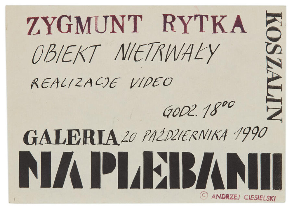 Zaproszenie na realizacje video Zygmunta Rytki pt. &bdquo;Obiekt nietrwały&rdquo;