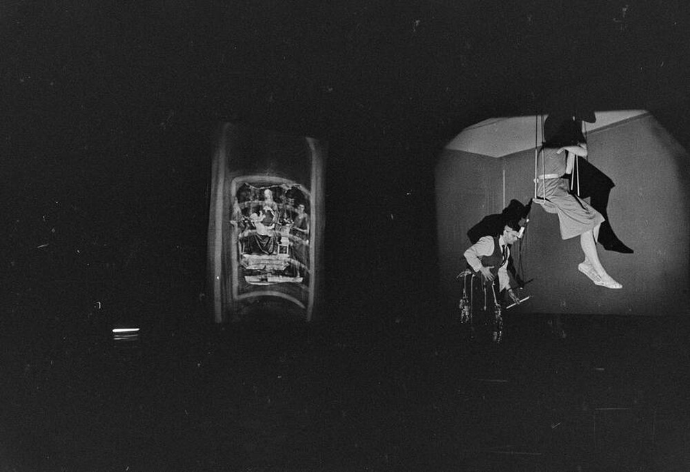 Władysław Kaźmierczak, performance, Stodoła Gallery, Warsaw, 1986