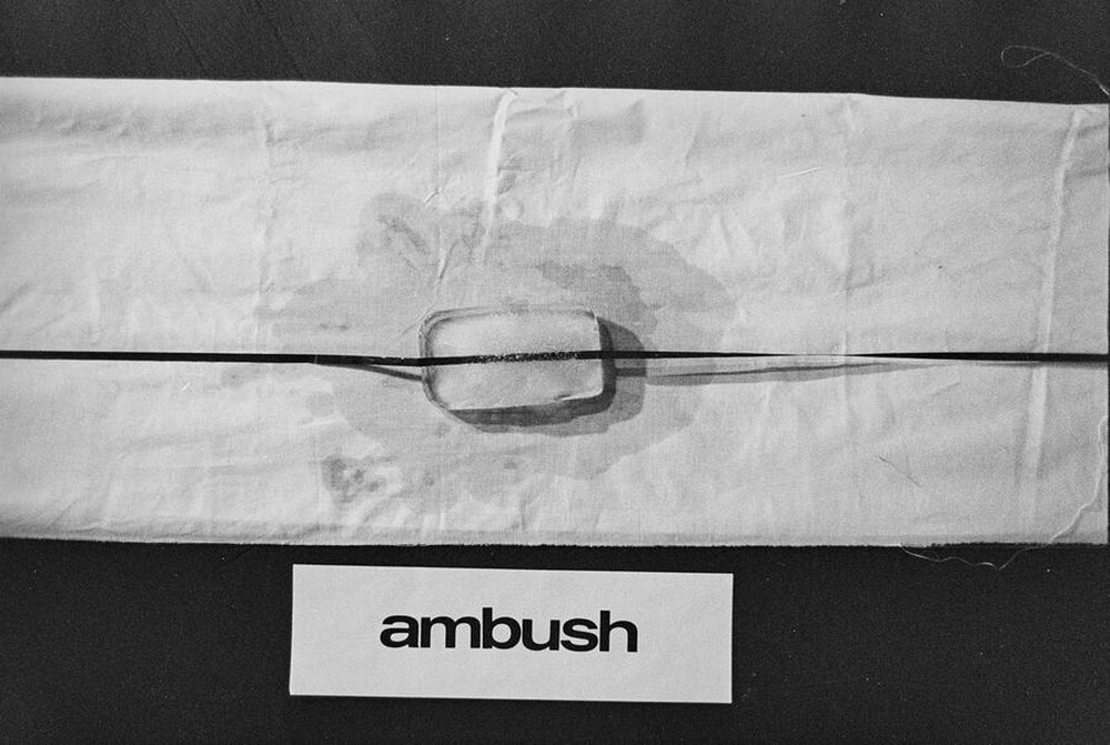 Krzysztof Zarębski, performance of "Ambush", Repassage Gallery, Warsaw, 1974