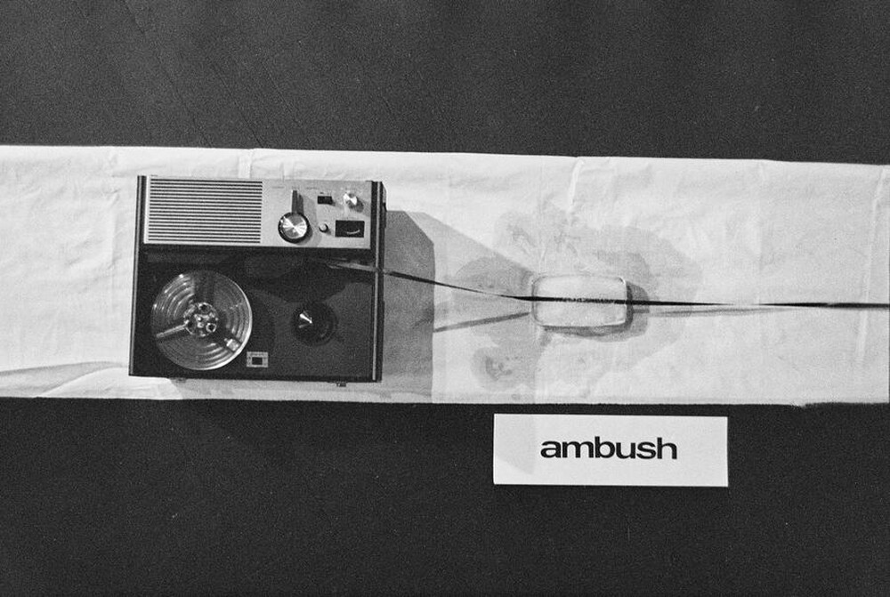 Krzysztof Zarębski, performance of "Ambush", Repassage Gallery, Warsaw, 1974
