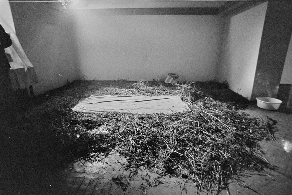 Krzysztof Zarębski, performans &bdquo;Kwiaty&rdquo;, Liga Kobiet, Warszawa, 1971