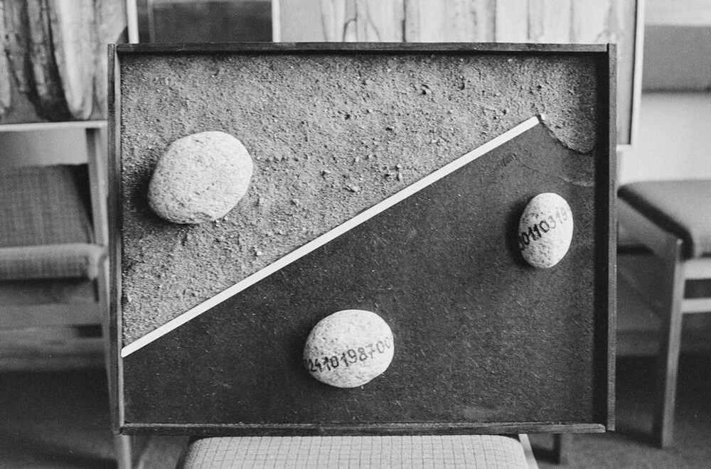 Plein-air "Work Offered", Karlino, 1987