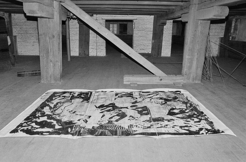 Plein-air "Work Offered", Karlino, 1987