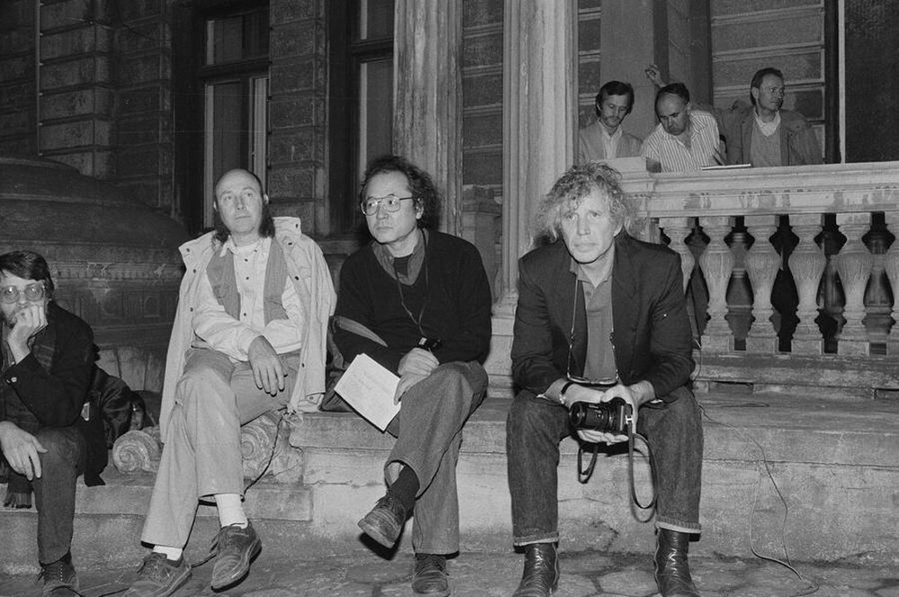 Exhibition "Construction in Process" (opening), Ł&oacute;dź, 1990