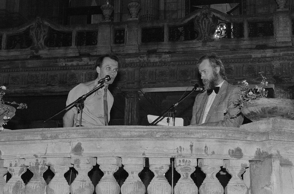 Exhibition "Construction in Process" (opening), Ł&oacute;dź, 1990