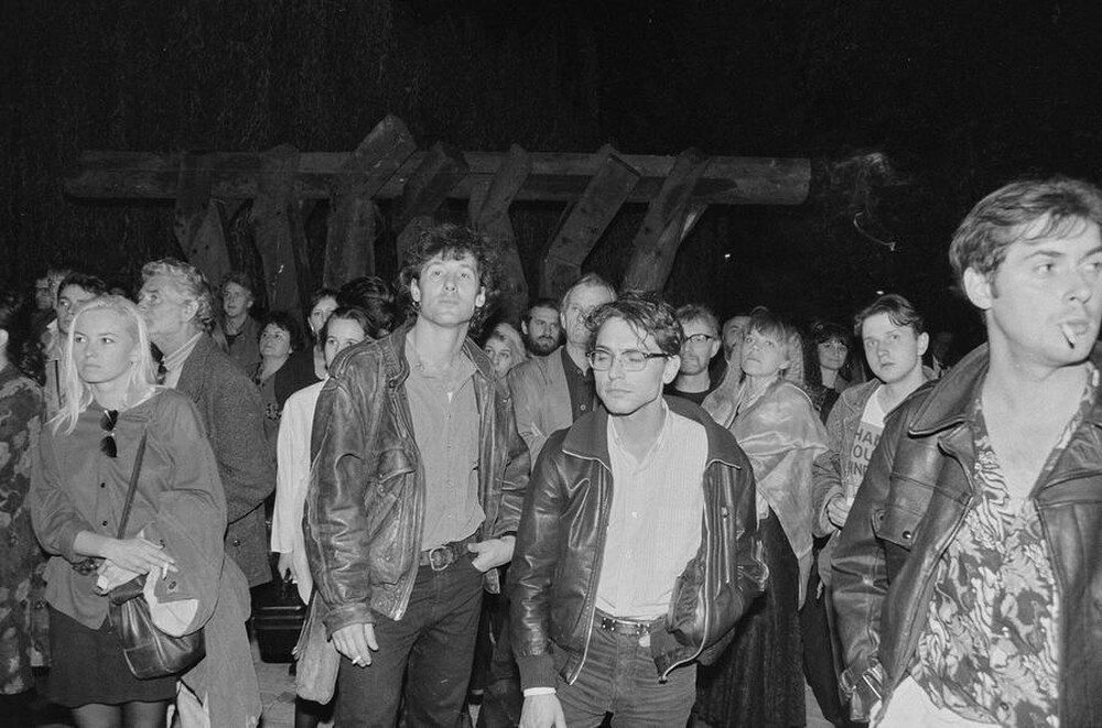 Exhibition "Construction in Process" (opening), Ł&oacute;dź, 1990