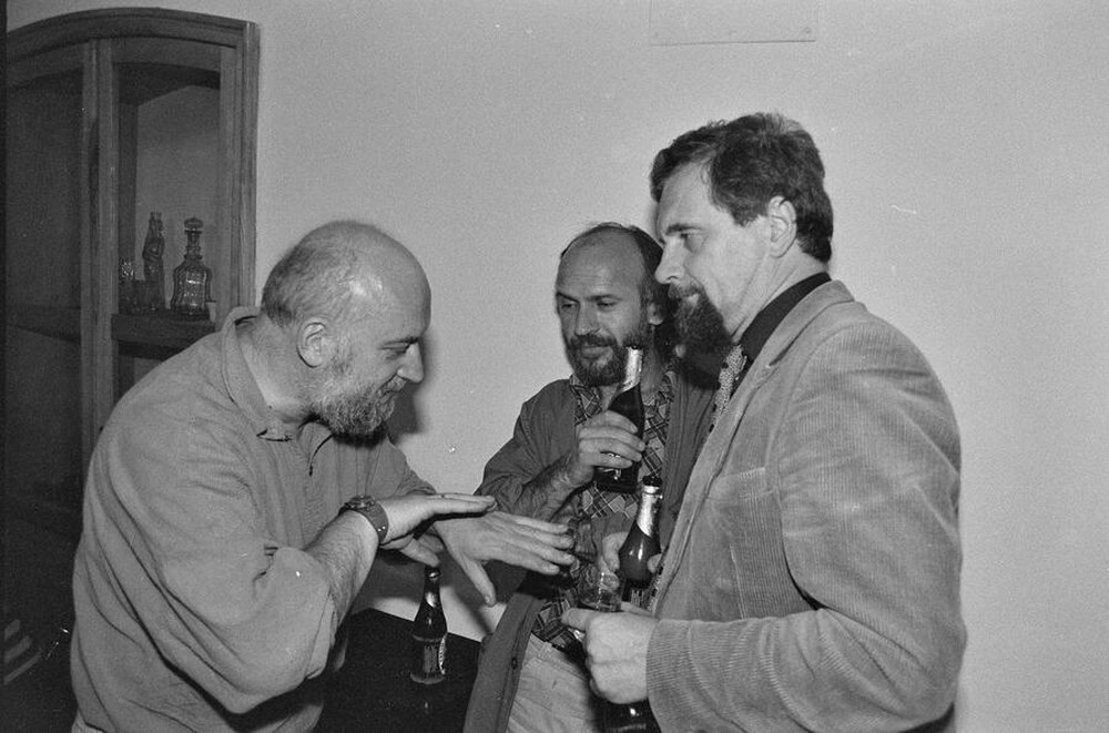 Exhibition "Construction in Process" (opening), Ł&oacute;dź, 1990