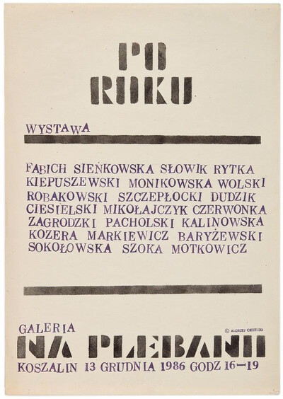 Poster for the "A Year Later" exhibition