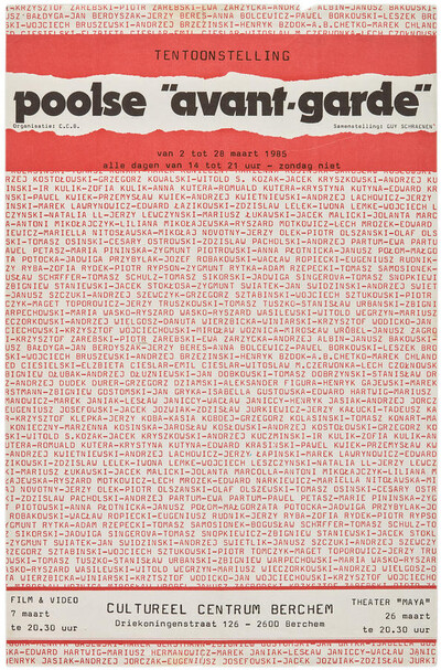 Poster for the exhibition "Poolse avant-garde" (Polish avantgarde)