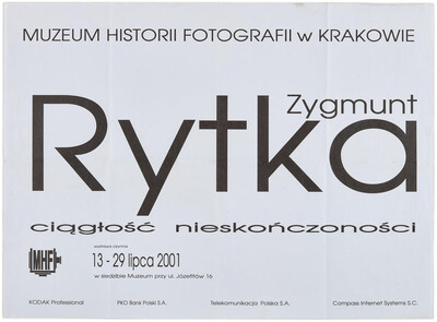 Poster for Zygmunt Rytka's exhibition "Continual Infininity"