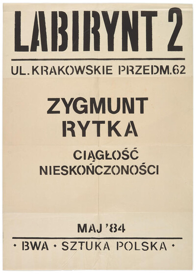 Poster for Zygmunt Rytka's exhibition "Continual Infinity"