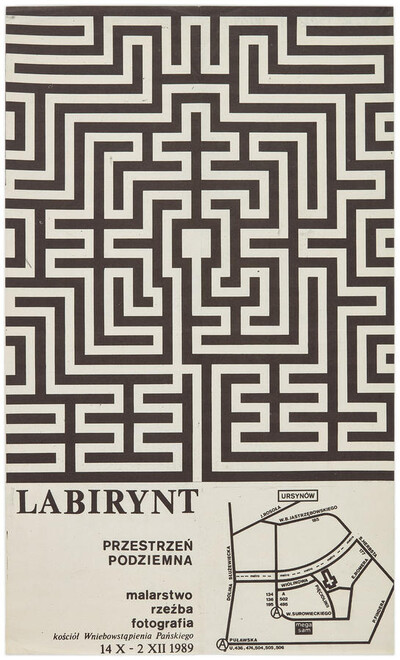 Poster for the exhibition "Labyrinth - Underground Space - Painting, Sculpture, Photography"