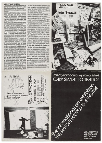 Poster advertising the International Art Exhibition "The Whole World is Theatre 2"
