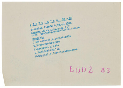Invitation to Silent Cinema 80-82