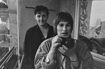 John P. Jacob in the studio of Zygmunt Rytka, Warsaw, 1986