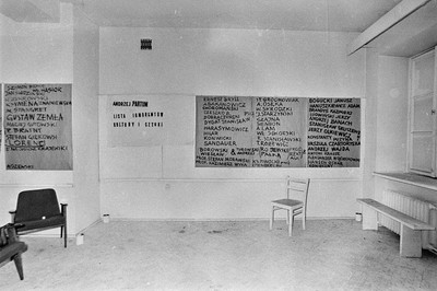 Andrzej Partum, "List of Culture and Art Ignoramuses", Repassage Gallery, Warsaw 1973