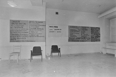 Andrzej Partum, "List of Culture and Art Ignoramuses", Repassage Gallery, Warsaw 1973