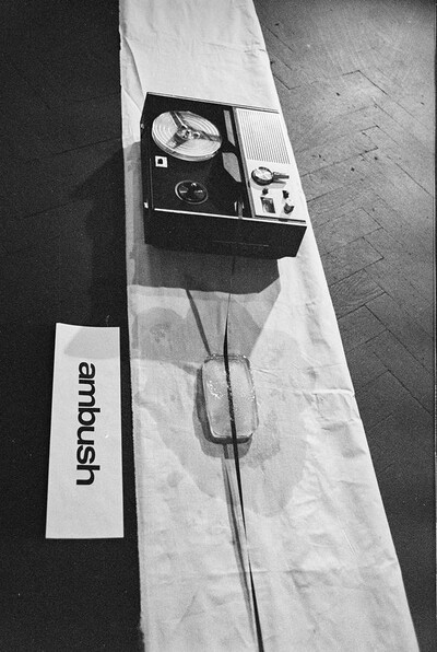 Krzysztof Zarębski, performance of "Ambush", Repassage Gallery, Warsaw, 1974