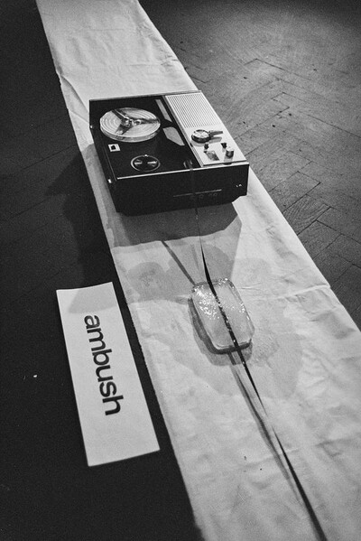 Krzysztof Zarębski, performance of "Ambush", Repassage Gallery, Warsaw, 1974