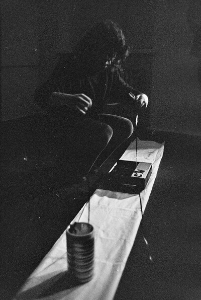 Krzysztof Zarębski, performance of "Ambush", Repassage Gallery, Warsaw, 1974