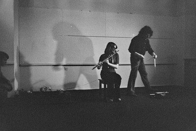 Krzysztof Zarębski, performance of "Ambush", Repassage Gallery, Warsaw, 1974