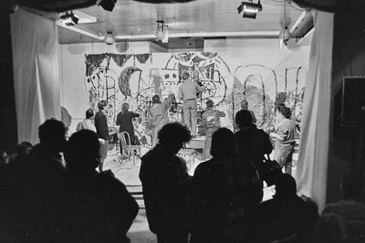 Communal painting, happening at Stodoła Gallery, Warsaw, 1986