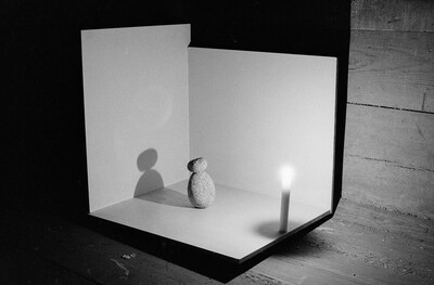 Plein-air "Work Offered", Karlino, 1987