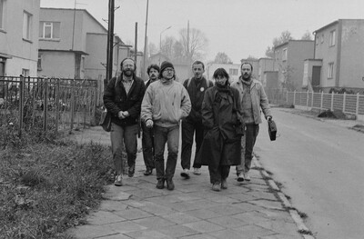 Plein-air "Work Offered", Karlino, 1987