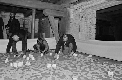 Plein-air "Work Offered", Karlino, 1987