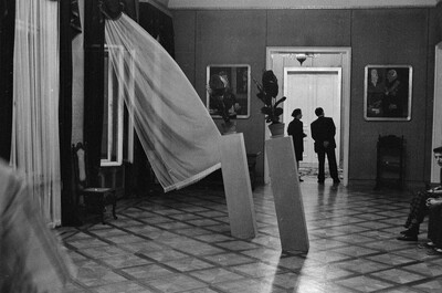 Exhibition "Construction in Process" (opening), Ł&oacute;dź, 1990