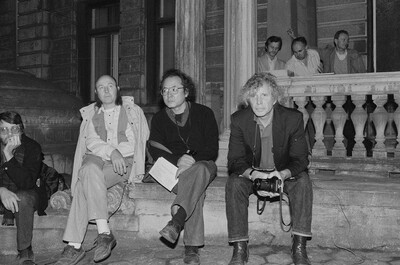 Exhibition "Construction in Process" (opening), Ł&oacute;dź, 1990