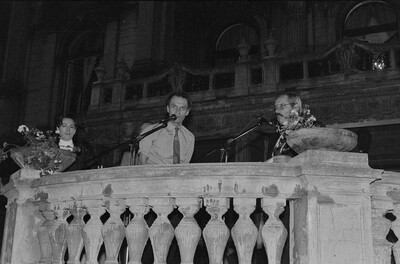 Exhibition "Construction in Process" (opening), Ł&oacute;dź, 1990
