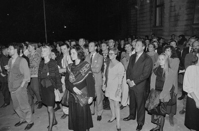 Exhibition "Construction in Process" (opening), Ł&oacute;dź, 1990